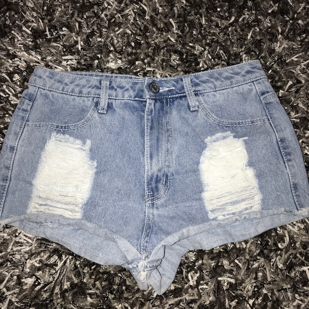 RSQ Denim Distressed High Rise Shorts